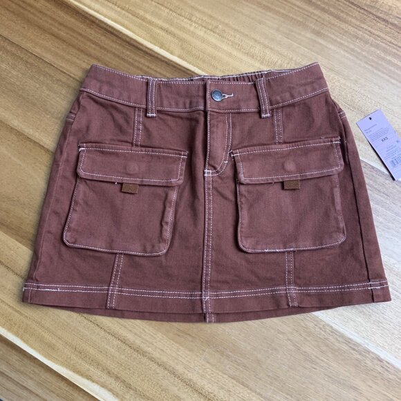 Wild Fable Womens Brown Mini Skirt With Pockets Size XXS - Picture 8 of 13